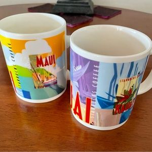 2 Starbucks Coffee Mugs.  From Kauai & Maui Hawaii